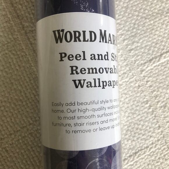 World Market Moon Phases Peel & Stick Removable Wallpaper Blue Covers 28 sq feet - Picture 4 of 9